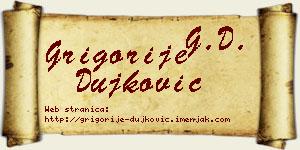 Grigorije Dujković vizit kartica